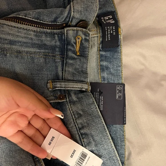 Mens solid blue jeans - Picture 2 of 3